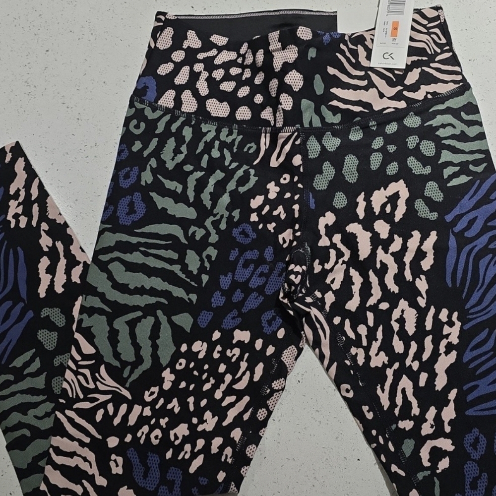 Calvin Klein Womens Multicolor Patterned Leggings